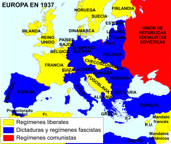 Regímenes políticos en la Europa de 1937